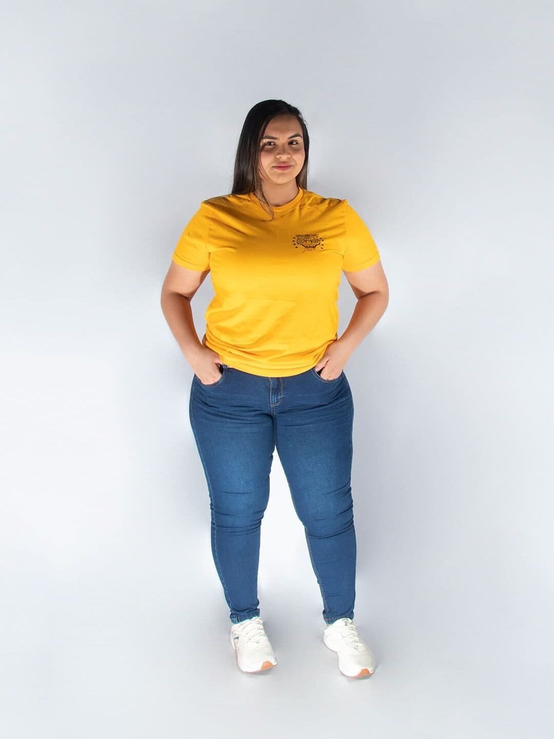 Jean High Mom Lar Azul Medio