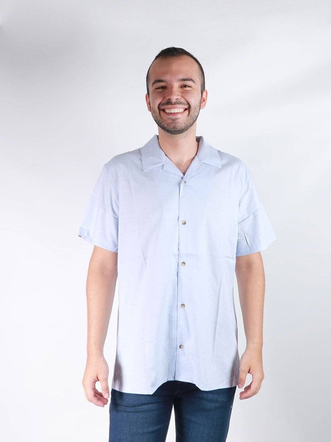 Camisa Azul Lar Hombre