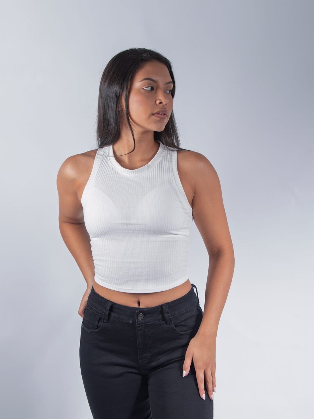 Camiseta Beige Slim Lar Dama