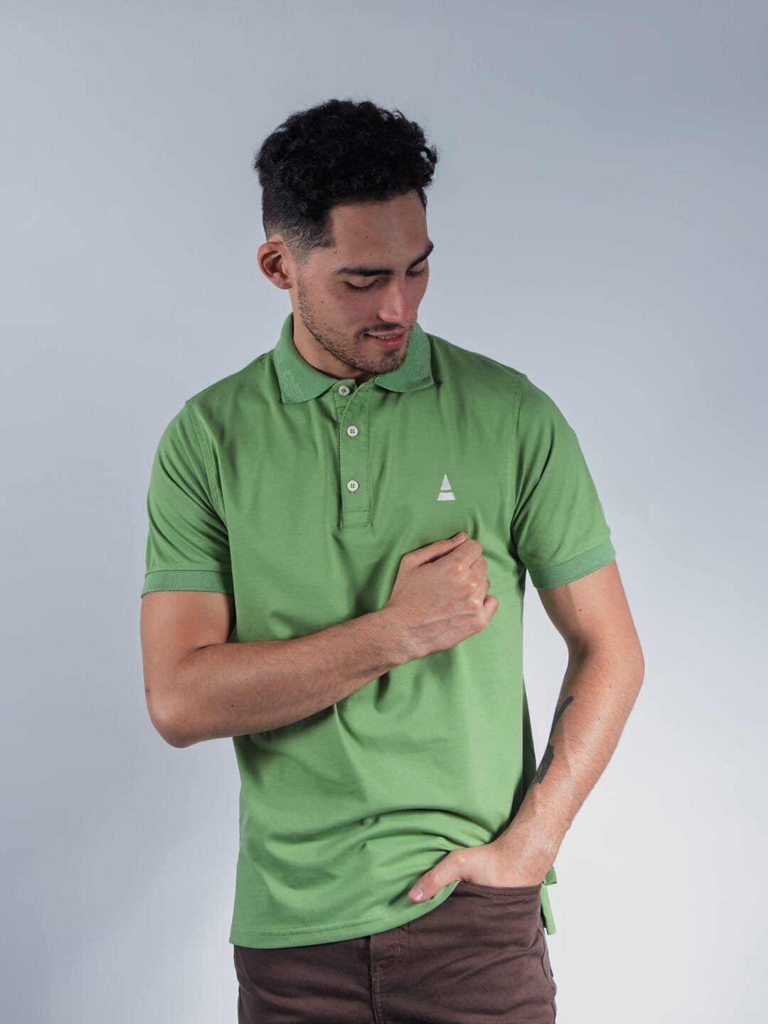 Polo Verde Eco Lar Hombre Slim Fit