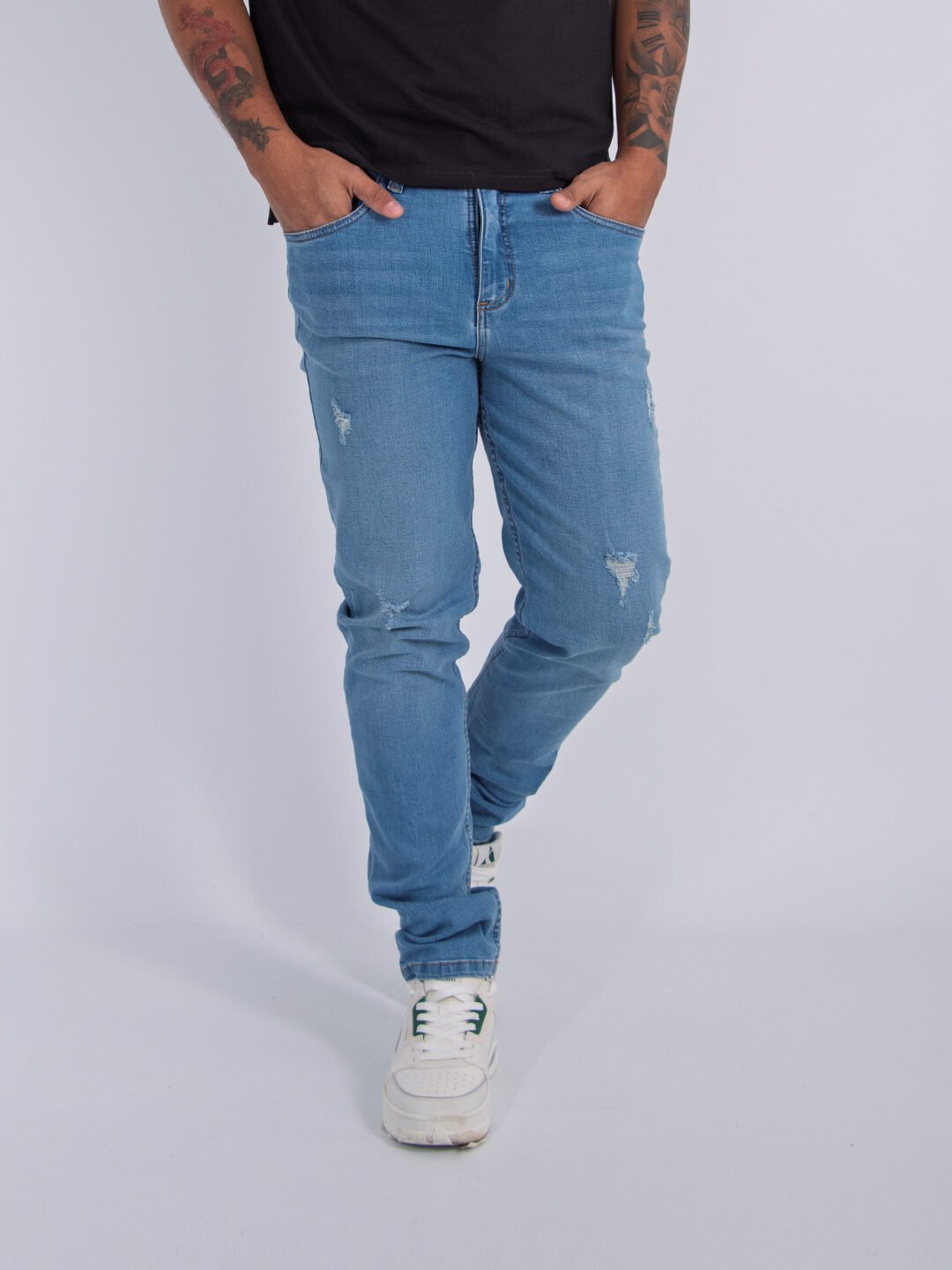 Jean Med Azul Claro Lar Hombre