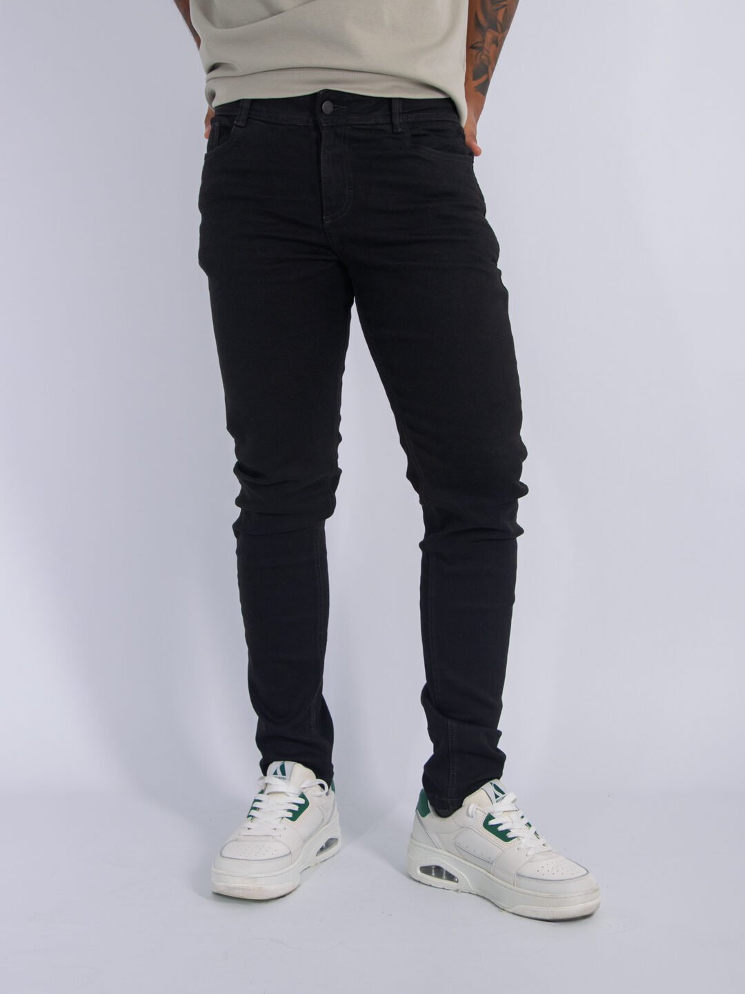 Jean Slim Lar Hombre Negro