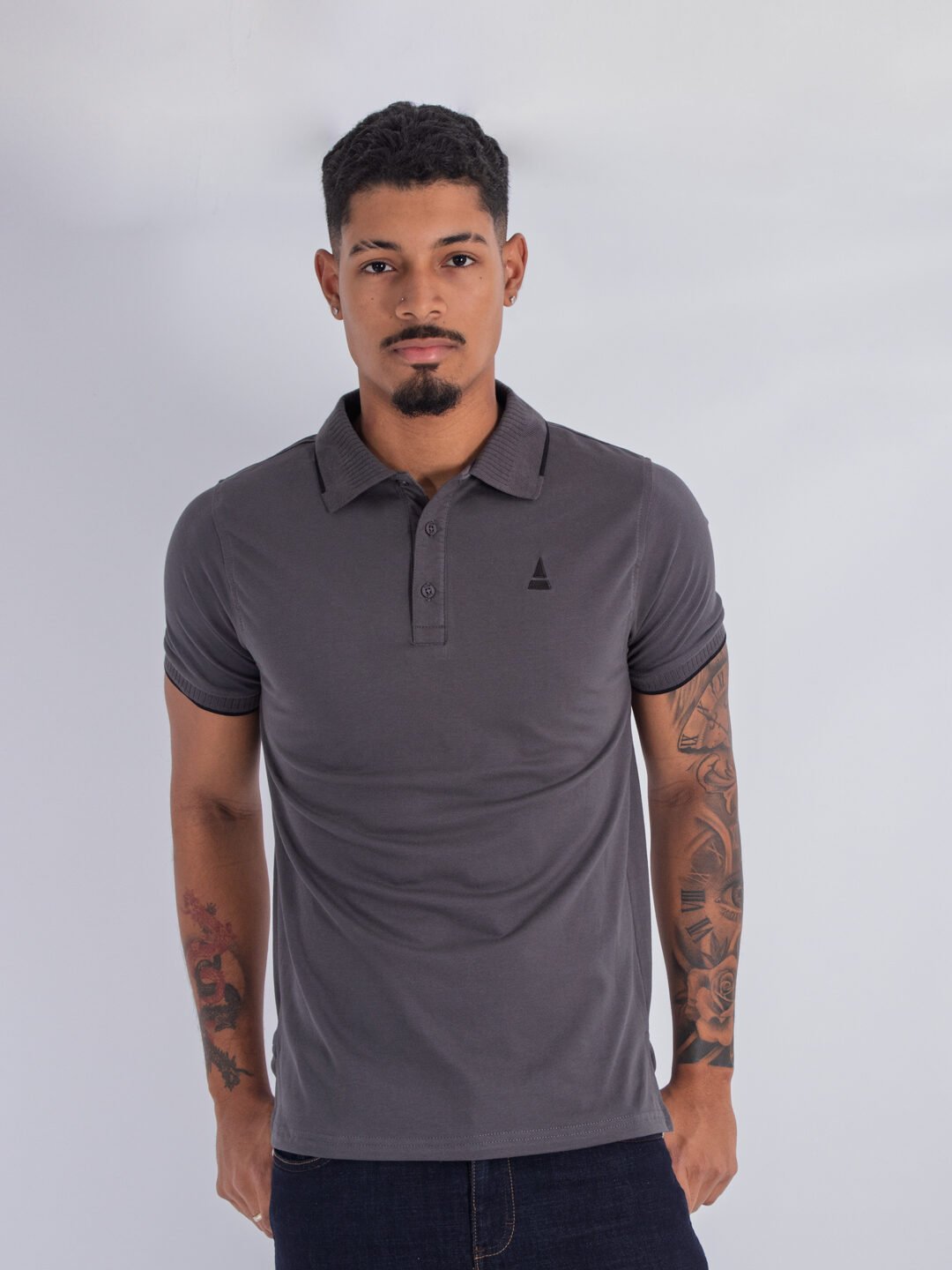 Polo Gris Lar Hombre Slim Fit