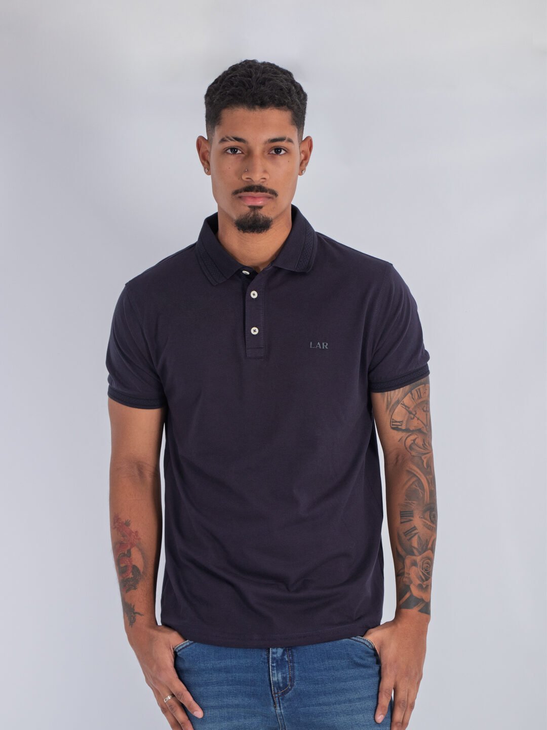 Polo Azul Marino Lar Hombre Slim Fit