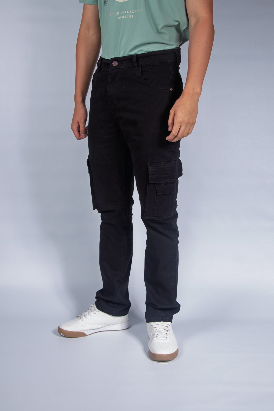 Dril Cargo Negro Slim Lar
