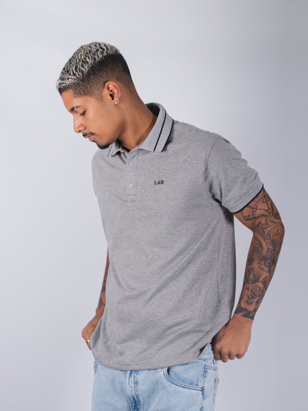Polo Gris Lar Regular Hombre