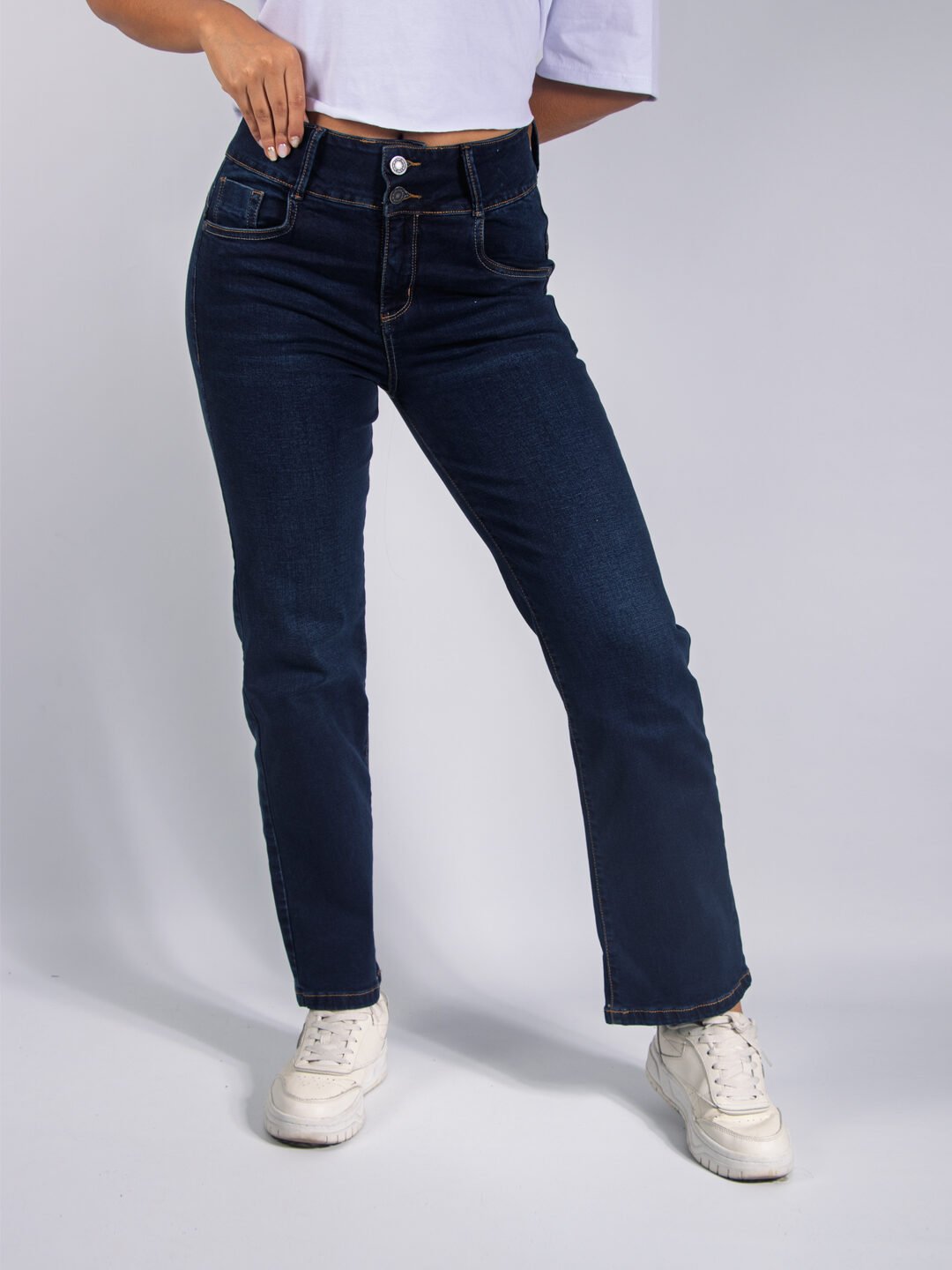 Jean High Recto Oscuro Lar