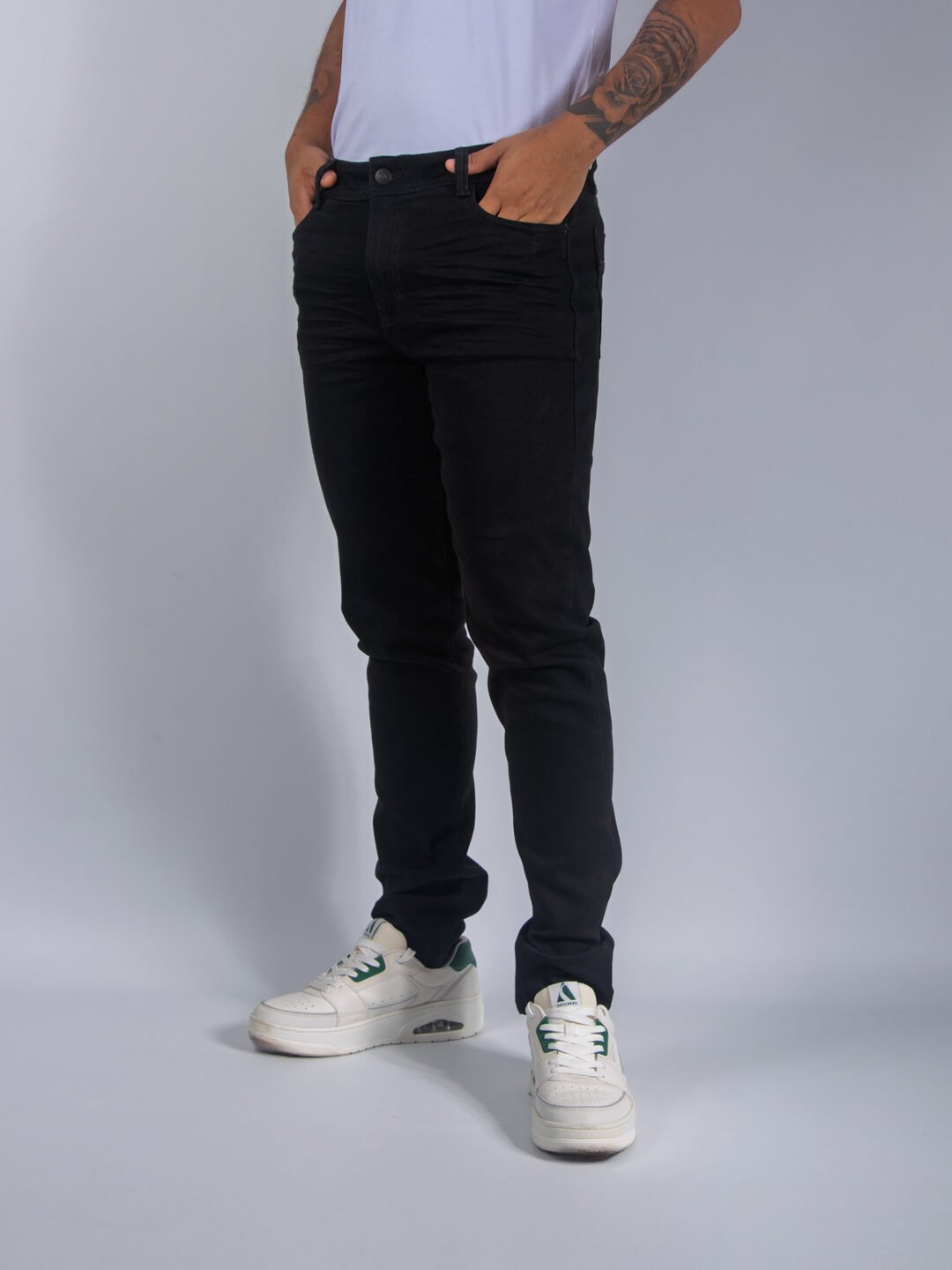 Jean Slim Negro Lar Hombre